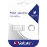 Memory stick USB 2.0, 16 GB, VERBATIM Metal Executive Drive Silver