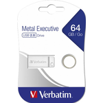 Memory stick USB 2.0, 64 GB, VERBATIM Metal Executive Drive Silver