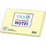Notes autoadeziv | post-it, 76x127 mm, galben pastel, 100 file/buc, STICK'N