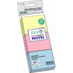 Notes autoadeziv | post-it, 38x51 mm, 3 culori pastel, 3x100 file | set, STICK'N